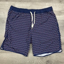 Fair Harbor Men Swim Trunks Red Navy Blue Lined Shorts Size XXL