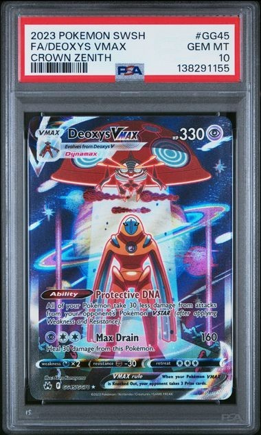 PSA 10 Gem Mint Pokemon Crown Zenith Deoxys VMAX GG45 Full Art