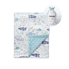 30x40 Inch Space Minky Plush Receiving Baby Blanket For Girls Boys