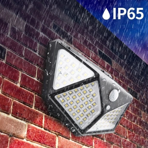 4X100 LED Outdoor Solar Wall Light Power PIR Motion Sensor Garden Yard Path Lamp - Image 3 of 4