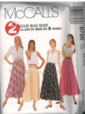 8796 Vintage McCalls SEWING Pattern Misses 1990s A Line Skirt Casual OOP UNCUT