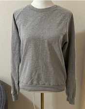 Brandy Melville Gray Fleece Pullover Sweatshirt Crew Neck made in USA