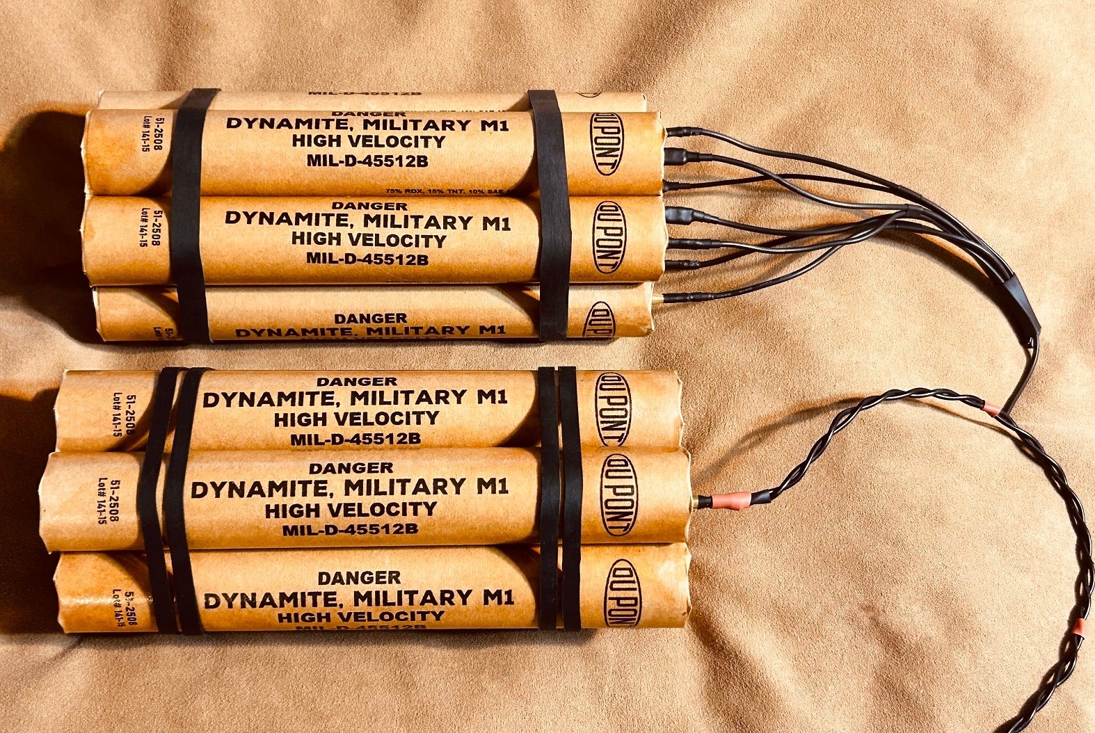 INERT DYNAMITE - 3 Stick Bundle w/ SIM Fuse Airsoft Cosplay TNT Movie prop  