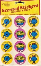 Vintage eureka Blueberry Scratch And Sniff Stickers 2 Sheets