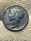 * 1921- D * SOLID+ GEM AU MERCURY SILVER DIME * ORIGINAL