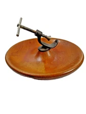 Vintage Cast Iron Nut Cracker w/ 10.5" Wood Bowl.  Year Round Nutcracking Fun