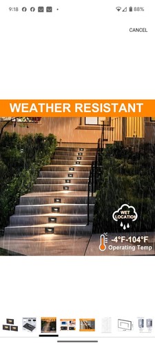 CLOUDY BAY 120V Dimmable LED Indoor Outdoor Step Light,3000K Warm White, 3 Pack - Picture 3 of 10