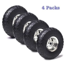 10" Heavy-Duty Replacement Tire & Wheel, 4.10/3.50-4, 5/8" Axle, 2.2" Offset Hub