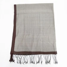 JURGEN LEHL J0121ESF30 Cotton Silk Made in India Large Check stole 5-0723M◎