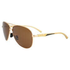 Raze Eyewear Maverick Motorcycle Polarized Sunglasses Gold Frame Brown Lenses