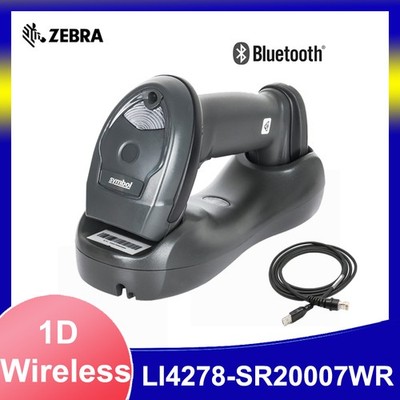 Symbol LI4278-SR20007WR Wireless Bluetooth 1D Barcode Scanner w/ Cable & Cradle