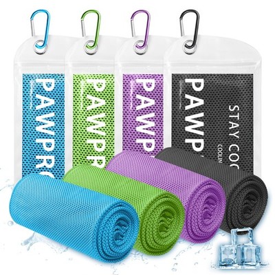 PAWPRO 4 Packs Cooling Towels(40''x12''), 40 inches x 12 inches, Multicolor-3