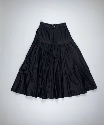   Jil Sander+ vintage leather maxi skirt zip High waist 36