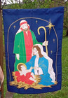 New ListingNativity Scene Manger Scene Flag Jesus Mary Multicolor Vintage 1997 Korea 42x29"