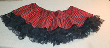 COSTUME TUTU PETTICOAT RED/BLACK CHECKS W/TULLE SIZE L