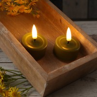 Led Teelichter Mia Deluxe Homeart Flackernd Mit Batterien D:4,1Cm OlivgrüN 2St