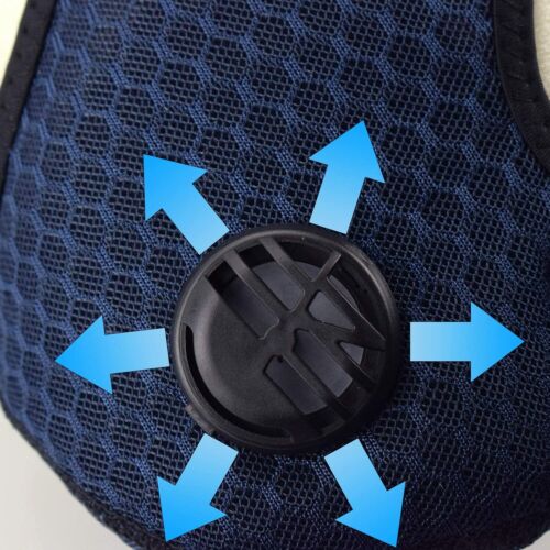 Sports Anti-Pollution Breathable,Cycling, Face Protection with Filter Blue - Picture 6 of 7