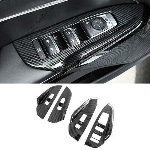 For KIA K5 2020-2024 4PCS Carbon Fiber Car Window Lift Switch Panel Cover Trim - Foto 2 di 8