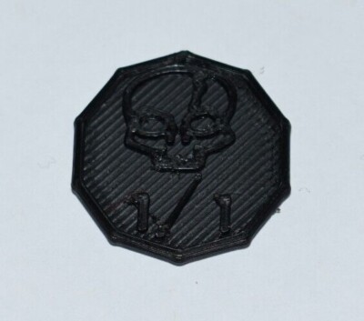 20 x 1/1 Black Skull Coin Counter Token Abilities Trading Card Game Creatures 