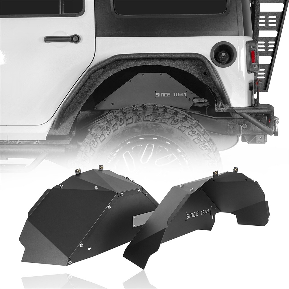 2x Aluminum Inner Fender Liners Wheel Well Liners for 2007-2018 Jeep Wrangler JK