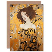 Frau In Gold PorträT Gustav Klimt Stil Jugendstil Geburtstagskarte