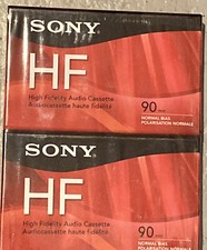 Sony High Fidelity HF 90 Minute Blank Audio Cassette Tapes. 2 Pack New Sealed