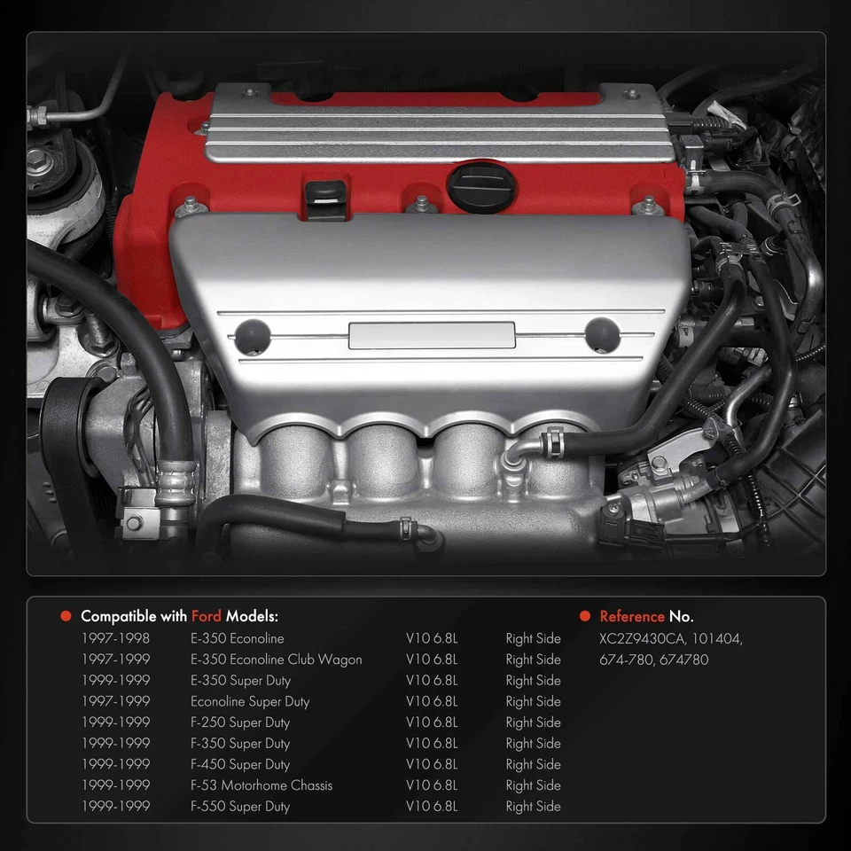 Colector de escape derecho para Ford F-250 F-350 Super Duty E-350 Econoline V10 6,8 L Foto 2 de 4