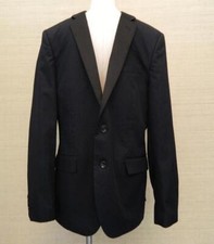 JCrew 298 Mens Ludlow 2 button Tuxedo Jacket 36R Black Italian chino b8947 SWAG