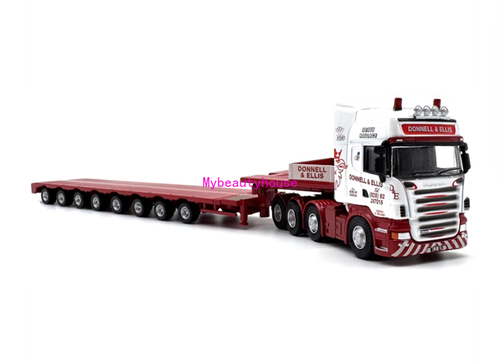 1:76 Scania R580 Multi-axle Low Load Trailer Truck Model Diecast Metal Car