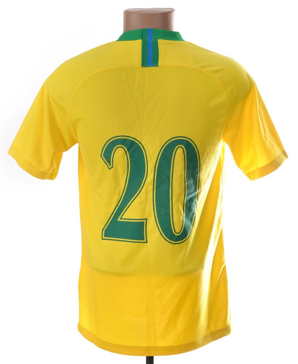 BRAZIL 2018/2019 HOME FOOTBALL SHIRT JERSEY NIKE SIZE S ADULT #20