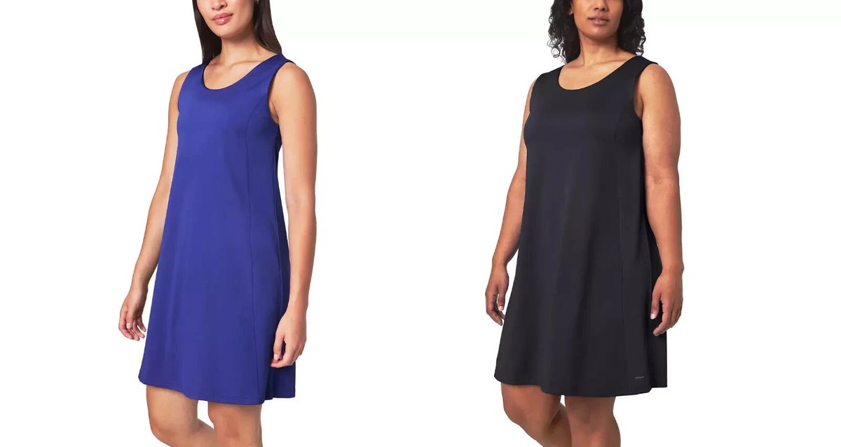knee length dresses for ladies The Active Mixed Media Tennis Dress - Black