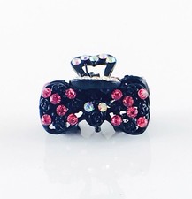 USA Metal HAIR CLAW Clip Rhinestone Crystal Hairpin Elegant Vintage Bow Pink 09