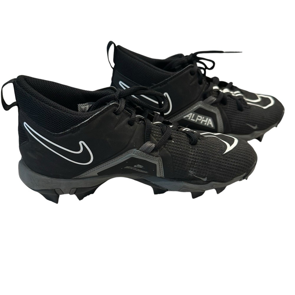 Nike Men's Alpha Menace 3 Shark Black/Gray Athletic Football Cleats Size 8W