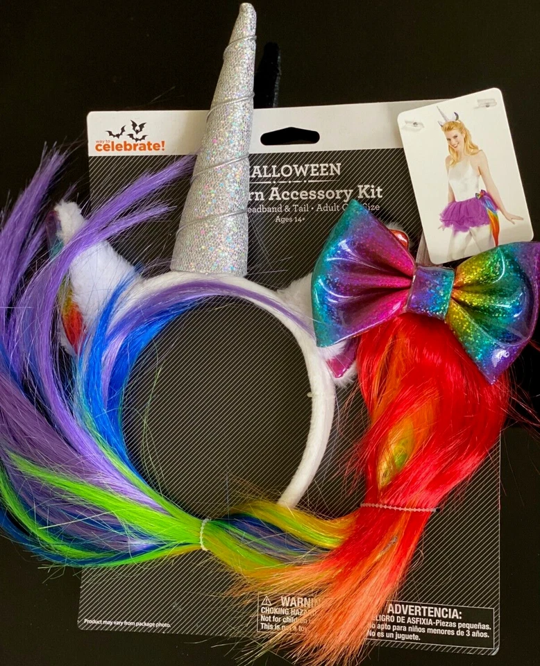 Diadema Disfraz Unicornio + Cola + Tutú con Etiqueta Halloween Teatro S/M Nuevo Foto 2 de 4