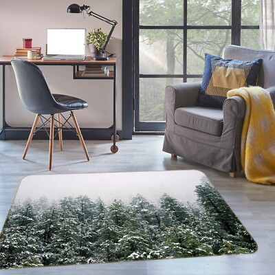 3D Winter Snow Forest NAO5375 Game Rug Mat Elegant Photo Carpet Mat Fay
