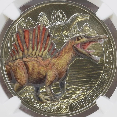 AUSTRIA. 2020, 3 Euro - NGC MS70 - Top Pop 🥇 Glow-In-The-Dark Spinosaurus CK