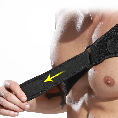 Cinturón ajustable negro soporte manguito rotador soporte hombro izquierdo/derecho alivio dolor - Imagen 21 de 35