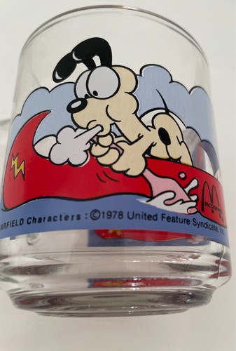 Garfield Original 1978 Copyright Glass Cup Mug Jim Davis Unused VTG McDonald's - Picture 5 of 7