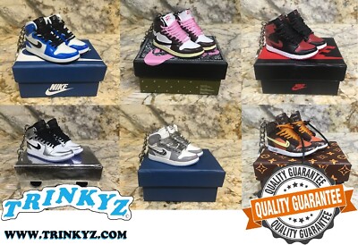 Jordan Mini Shoe Keychain Pair with Box Option, Sneaker Keyring Set