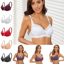 Women's Lace Plus Size Full Coverage Non Padded Comfort Cotton Bra ABCD