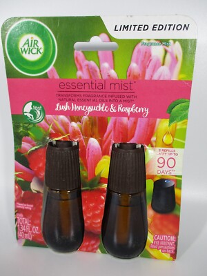 Air Wick Essential Mist Fragrance Refills- LUSH HONEYSUCKLE & RASPBERRY - 2 ct