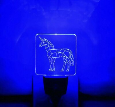 Plug in Night Light Smart Dusk to Dawn Sensor Kids (Blue) 2 Pk Unicorn