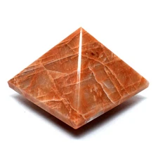 2" Peach Moonstone Pyramid Orange Natural Mineral Feldspar Crystal Stone - India