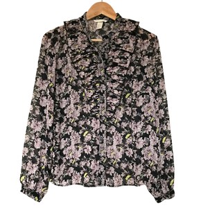 floral ruffle shirt