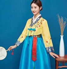 Hanbok Korean Princess Palace Vintage Emboridery Dress Folk Traditional Costume