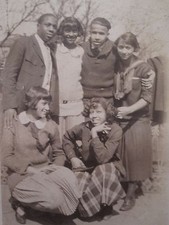 ANTIQUE AFRICAN AMERICAN FLAPPER GIRLS IN or KY BOYS OUR GANG TRIO GROUP PHOTOS