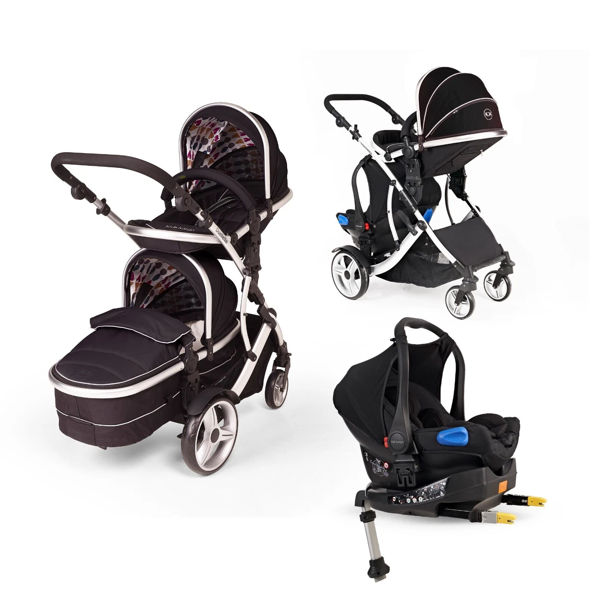 Kids Kargo Duellette Baby Tot With 1 Isofix Car Seat Base