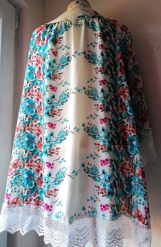 KIMONO Jacke 💋 Dessous Negligee 🎀 Blumen 💗 L 40 42 💋 Neu Impressionen - Bild 5 von 5