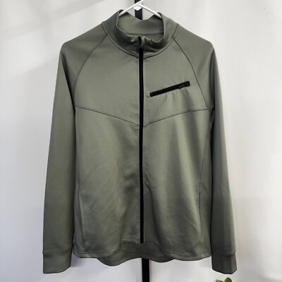 Prestine Hiit Men  L Green Performance Active Lightweight Fullzip Sweater Jacket