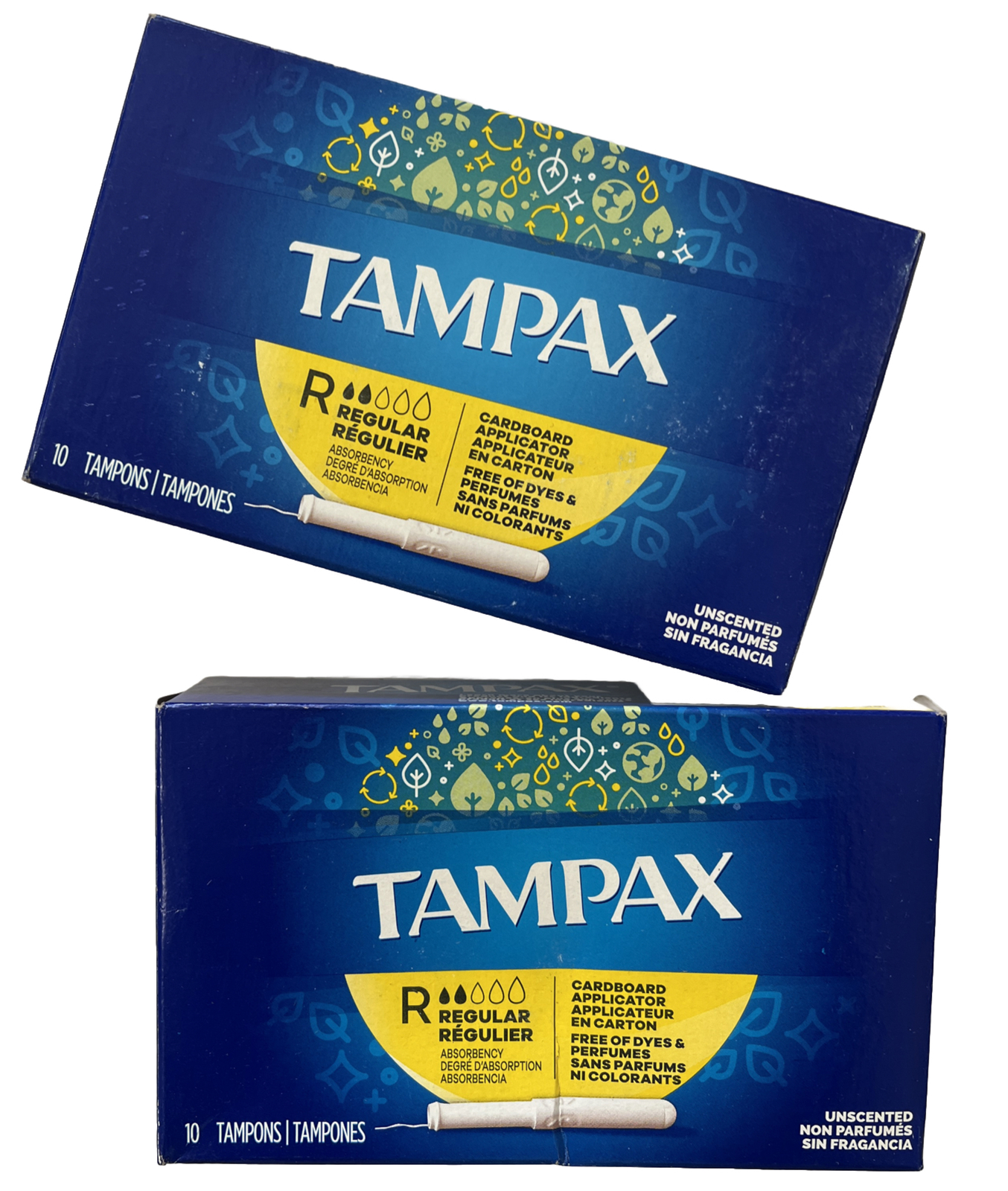 Tampax Regular Tampons Flushable Cardboard Applicator Unscented 10 ct